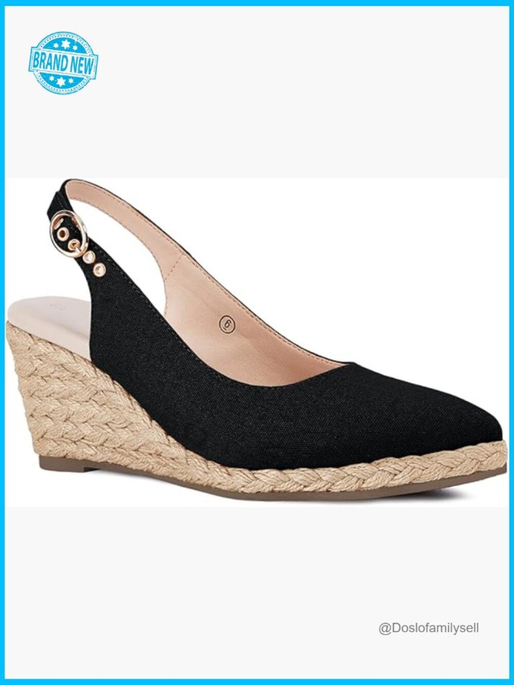 Womens Wedge Sandals Espadrilles Closed Toe Slingback Buckle Strap Comfortable